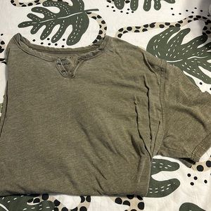 Brown olive green thin short sleeve